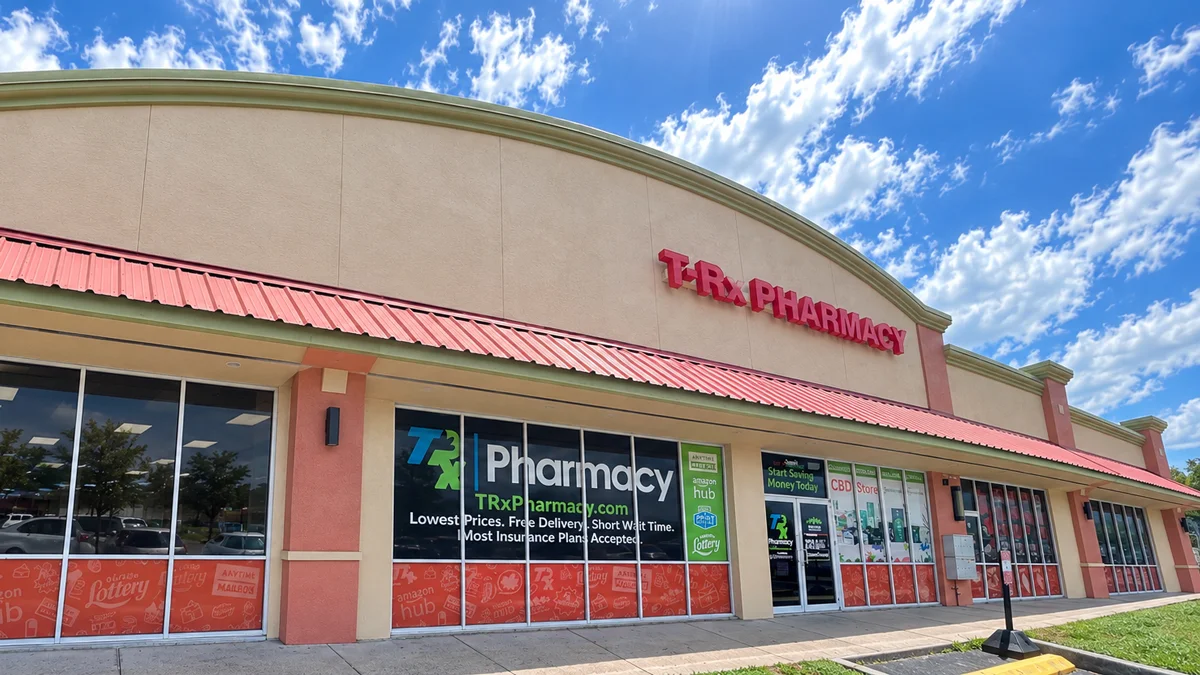 TRx Pharmacy Storefront — Hancock Bridge Parkway, Cape Coral TRx Pharmacy storefront with red signage on Hancock Bridge Parkway in Cape Coral