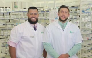 Two TRx Pharmacy team members inside the Cape Coral pharmacy